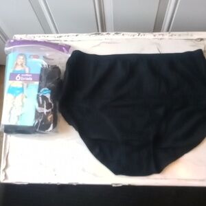 Women's Fruit of the Loom Five Pack Black Cotton Briefs